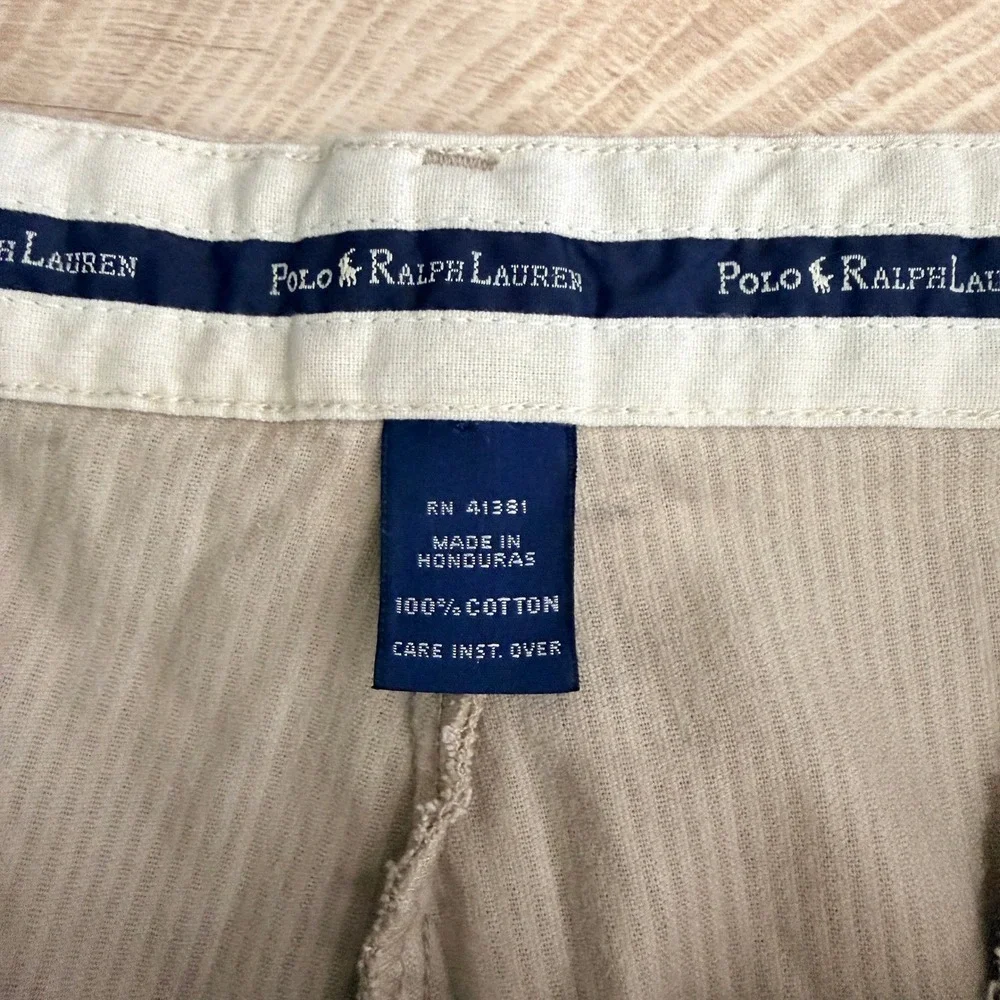 Vintage‎ Polo Ralph Lauren Corduroy Pants 35x32 Tan Double Pleated Straight Leg